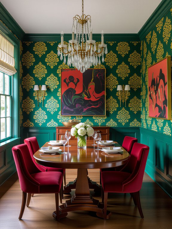 bold color transform dining rooms