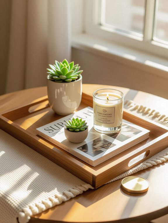 chic organization with trays
