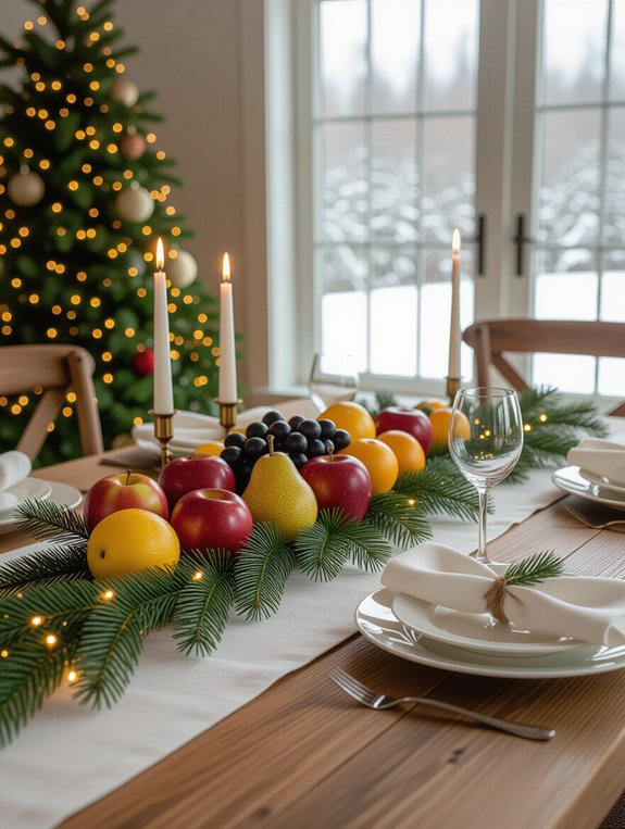 colorful seasonal fruit centerpiece