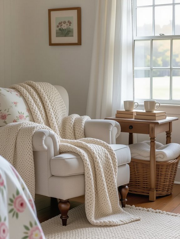 cozy farmhouse reading nook