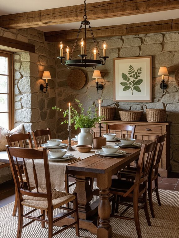 cozy rustic dining decor