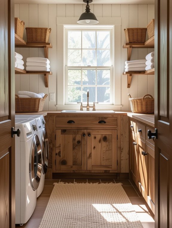 cozy rustic wood cabinets