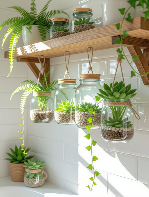 creative jar plant holders