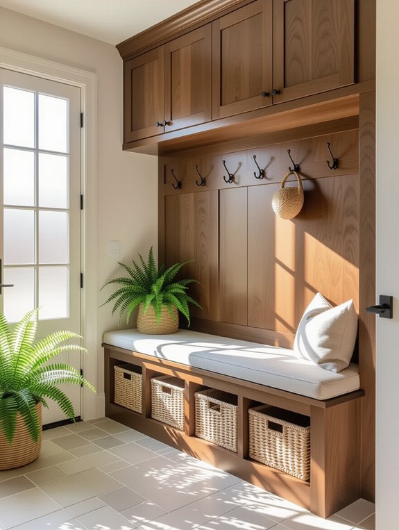 custom organized mudroom cabinets
