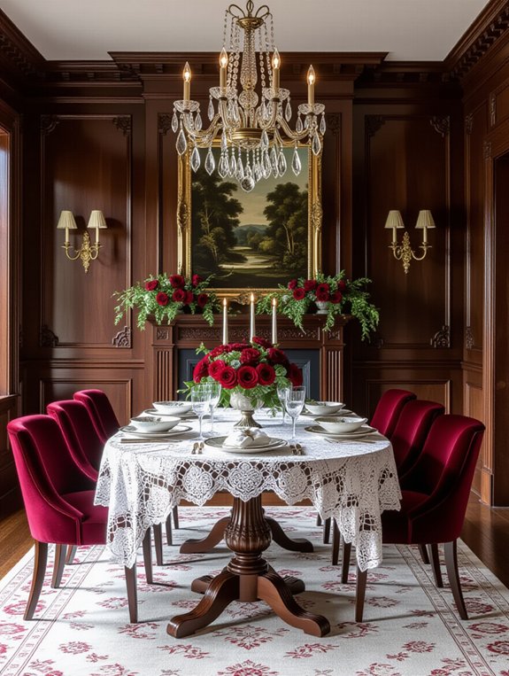 dramatic dining room centerpiece