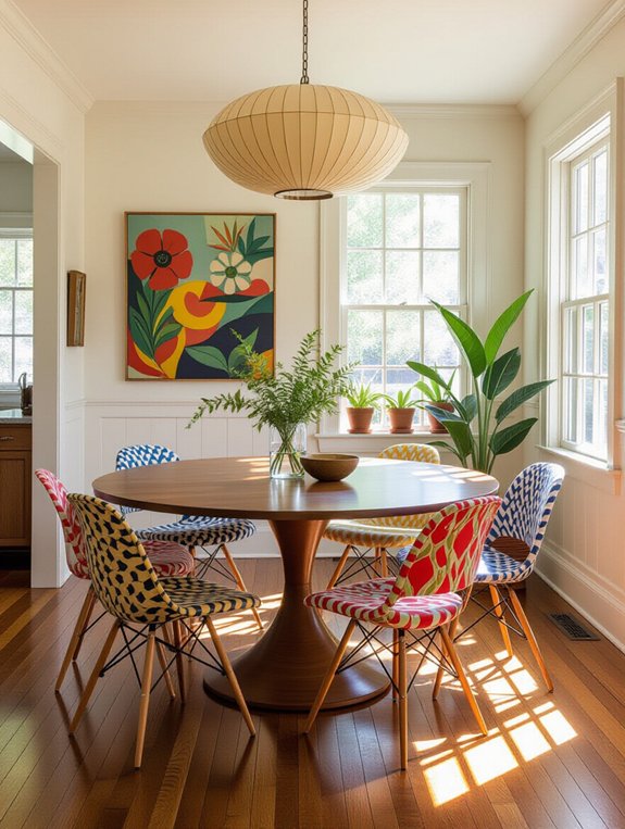 eclectic retro dining chairs