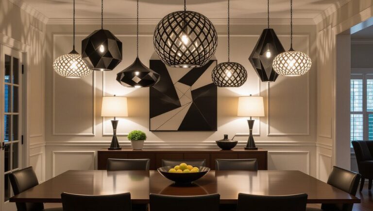 elegant black dining lighting