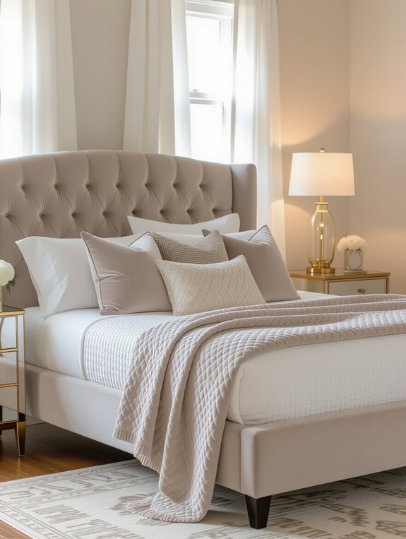 elegant velvet bedroom accents