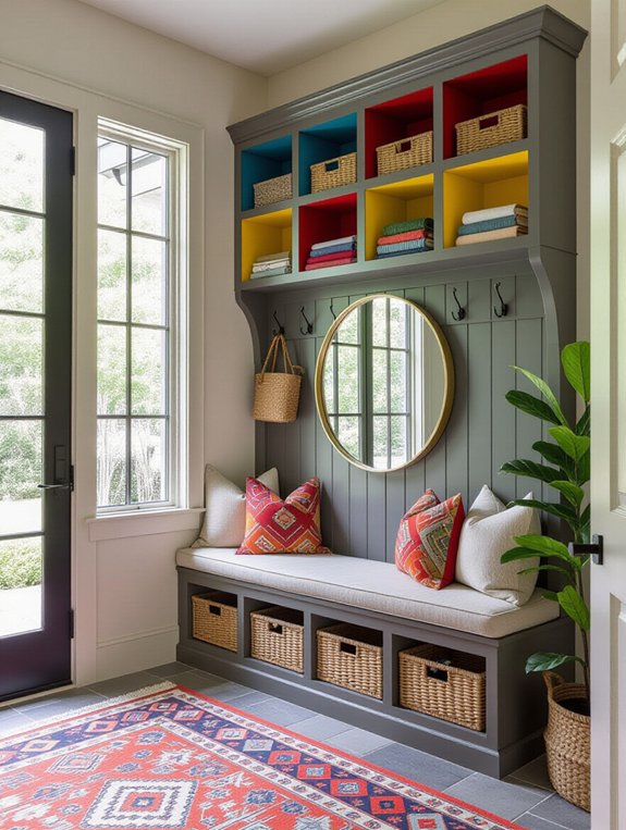 enhance mudroom with mirrors