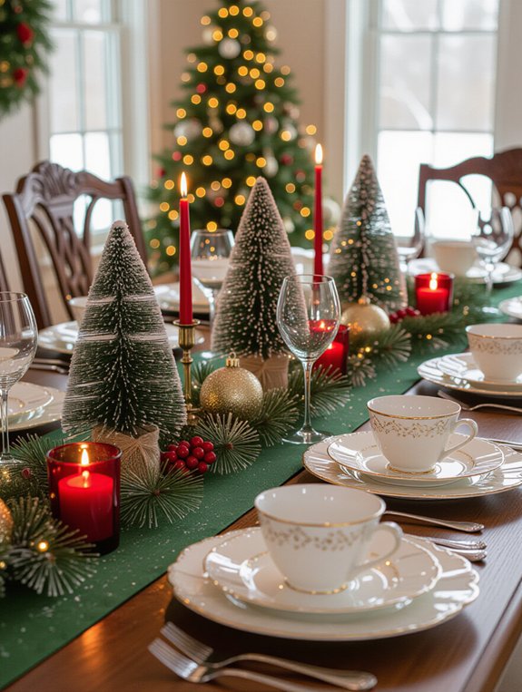 festive miniature tree decorations