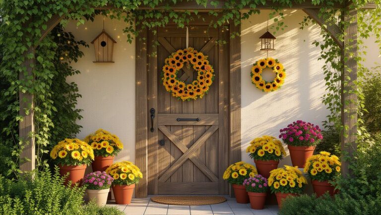 garden themed door decorations
