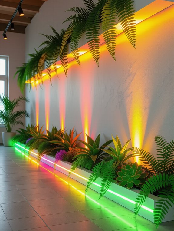 illuminated indoor garden borders