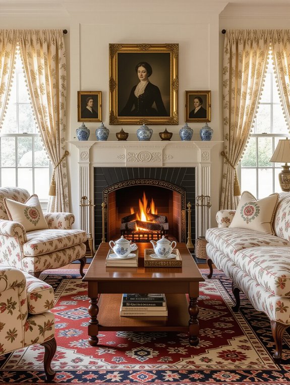 inviting fireplace living space