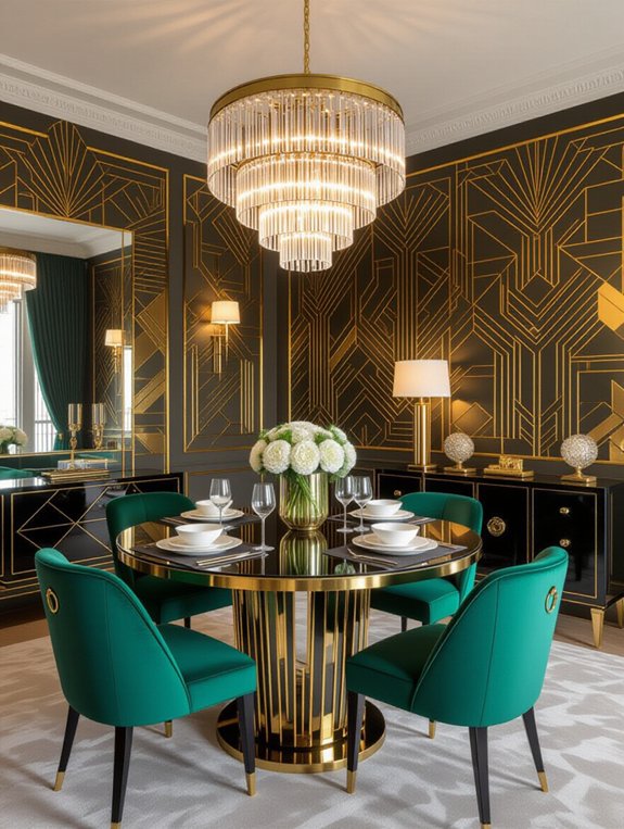 luxurious gold metallic accents