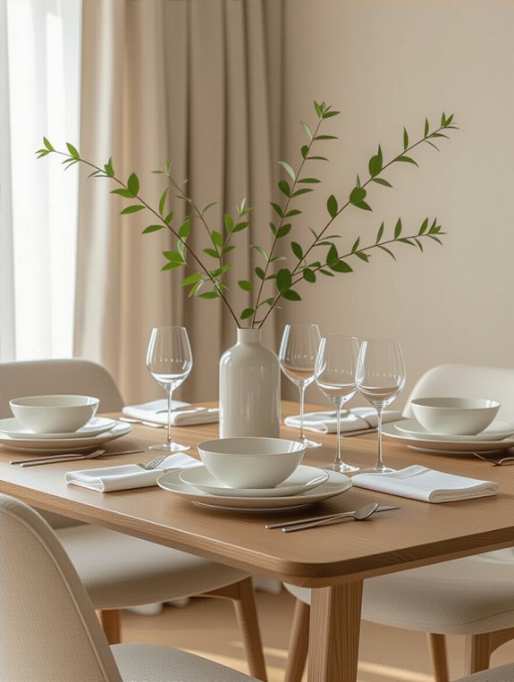 minimalist dining table aesthetics