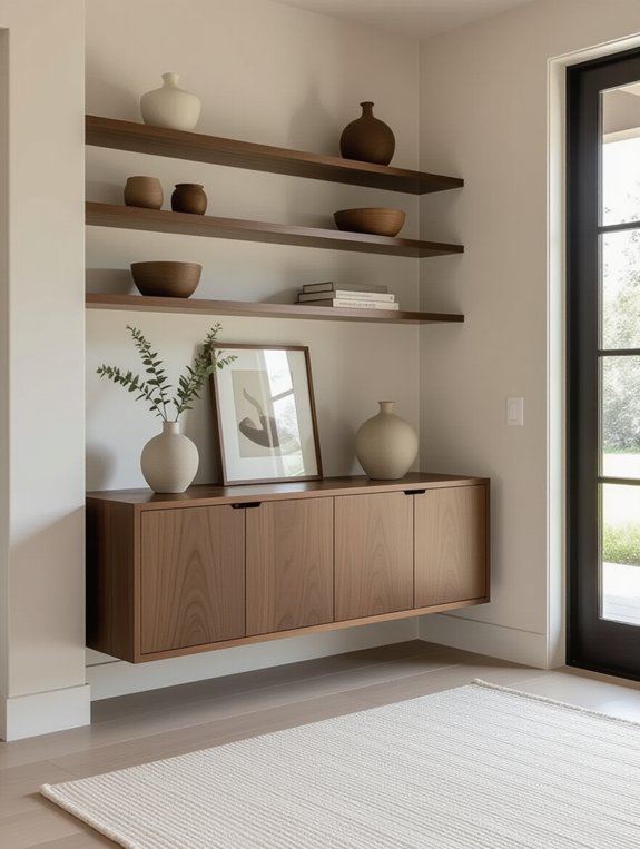 modern open shelving design