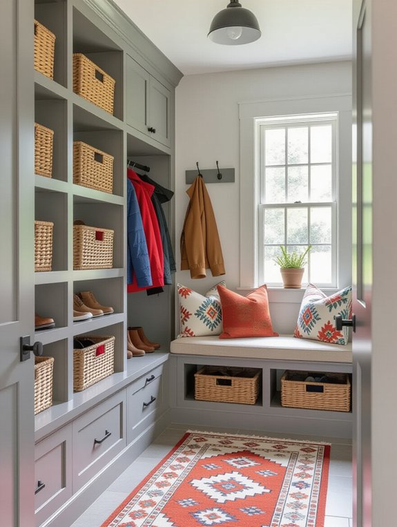 organized mudroom drop zone