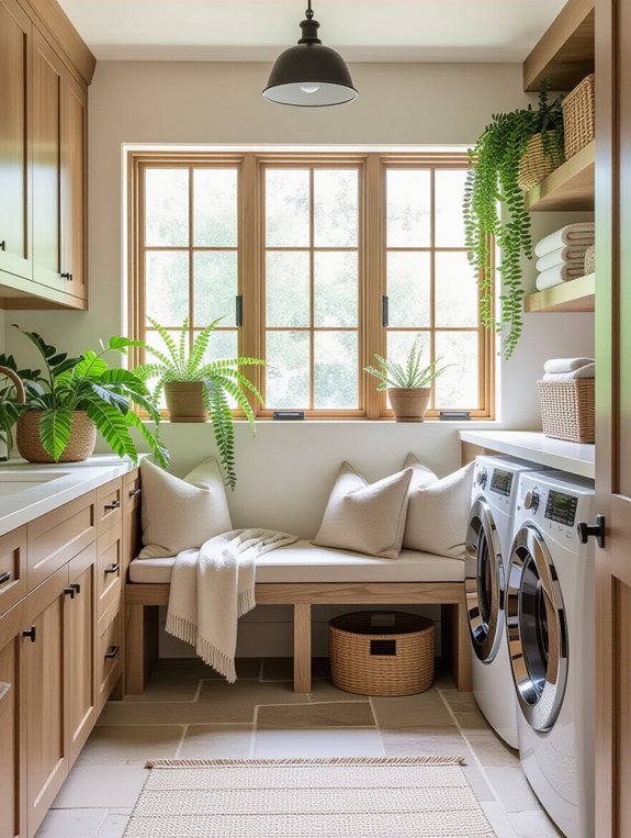 outdoor inspired laundry room design