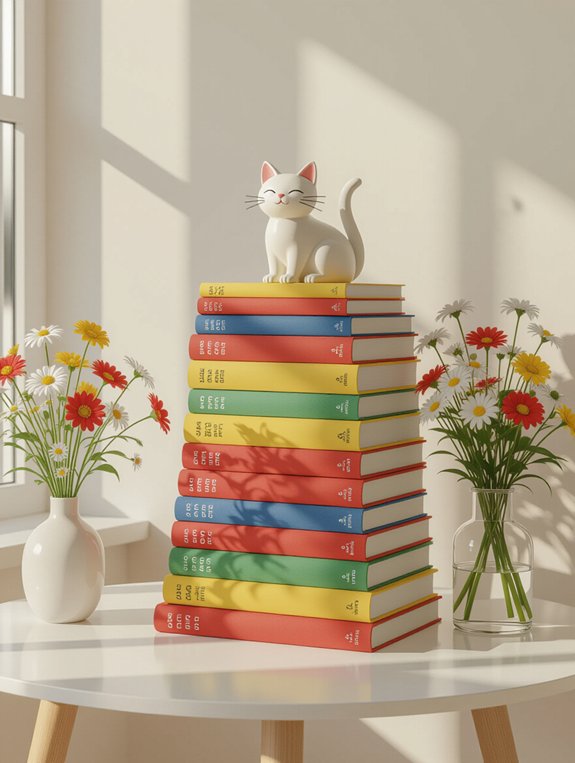 playful book stack ideas