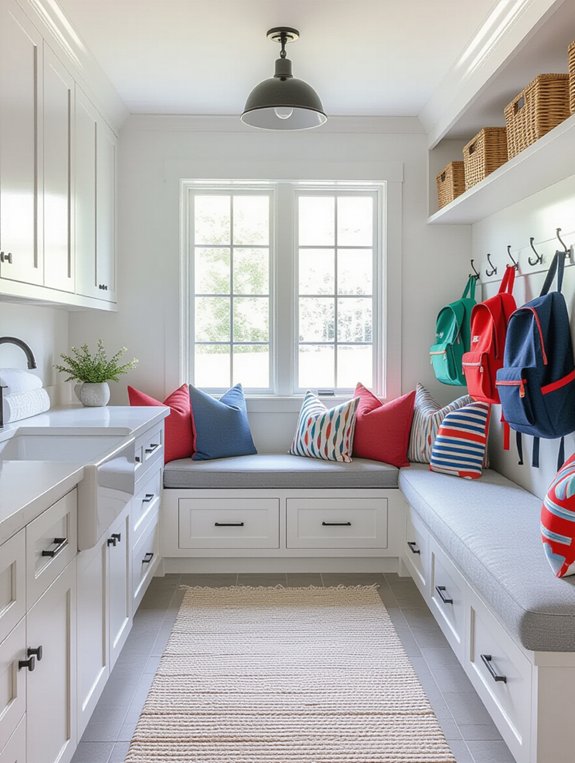 practical family mudroom seating