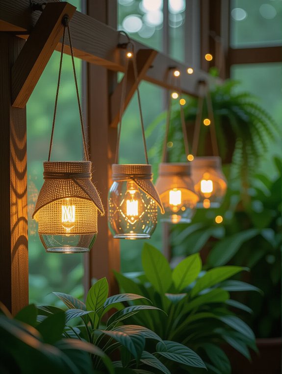 rustic mason jar lanterns