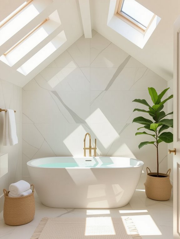 skylights enhance bathroom brightness