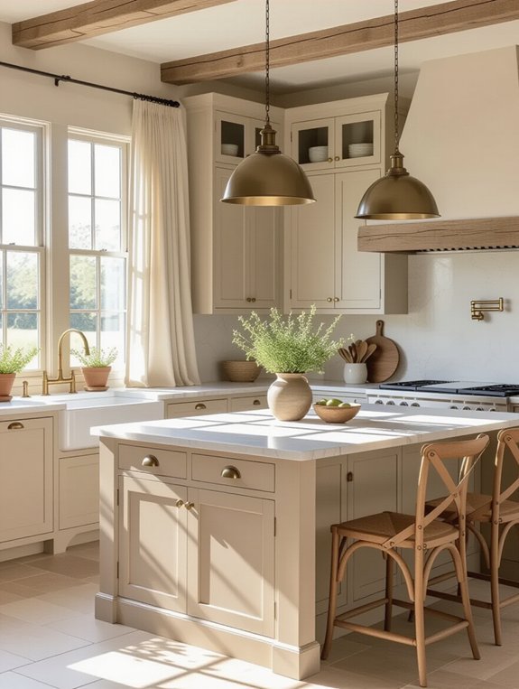 soft neutrals enhance farmhouse charm