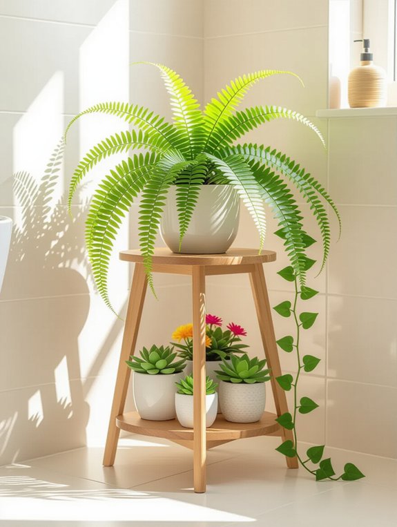 stylish corner plant display