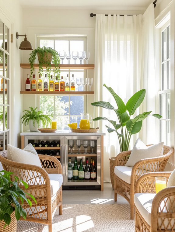 stylish mini bar setup