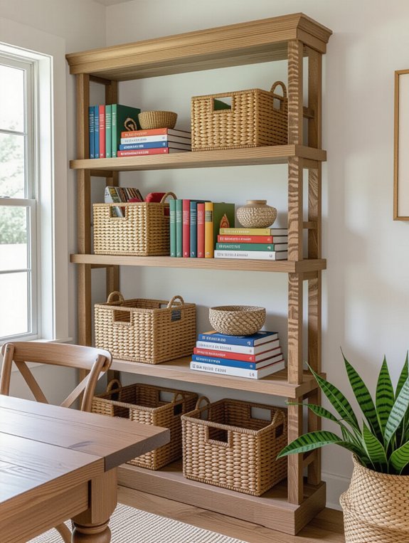 stylish open shelving organization