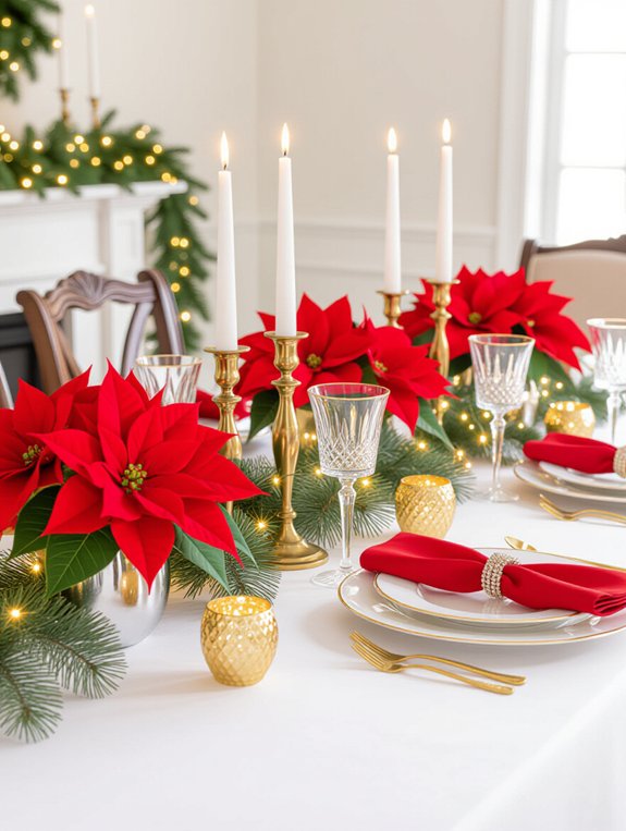 vibrant holiday poinsettia arrangements