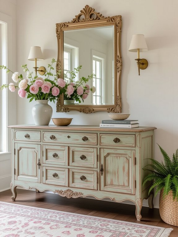 vintage chic entryway decor