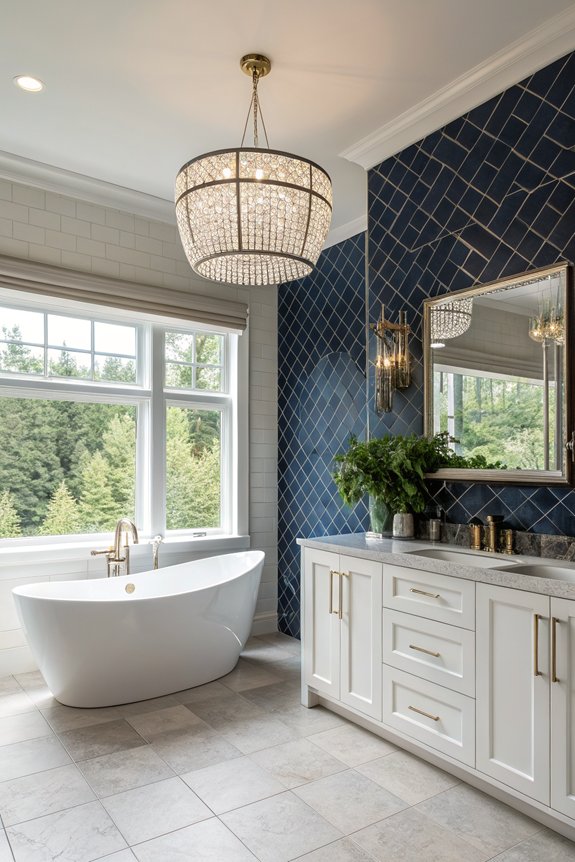 bold eye catching bathroom lighting