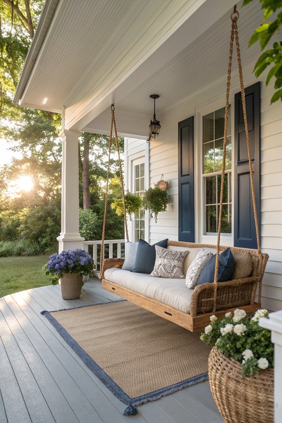 charming porch swing relaxation