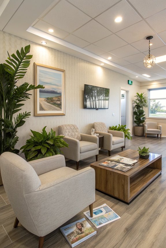 comfortable inviting waiting areas