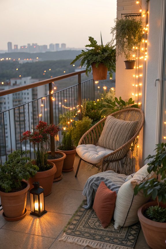 cozy balcony lighting ideas