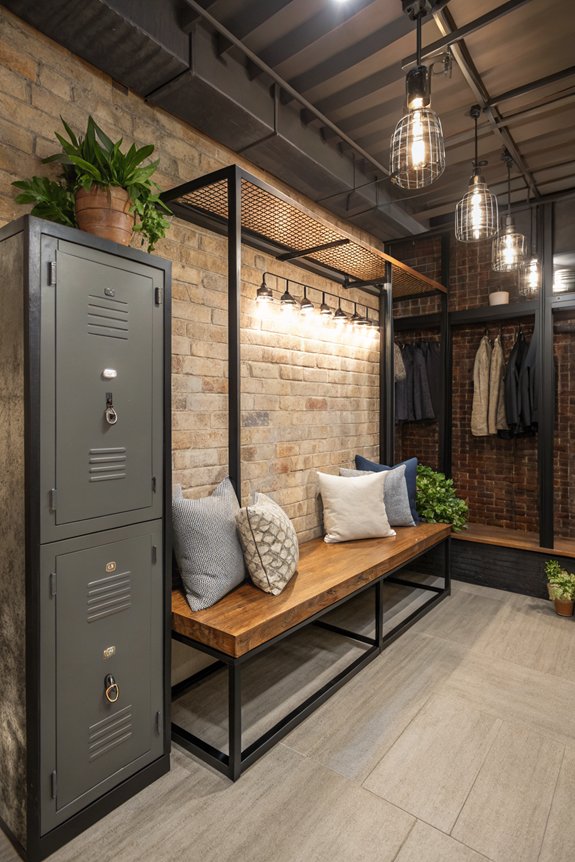 edgy industrial style benches