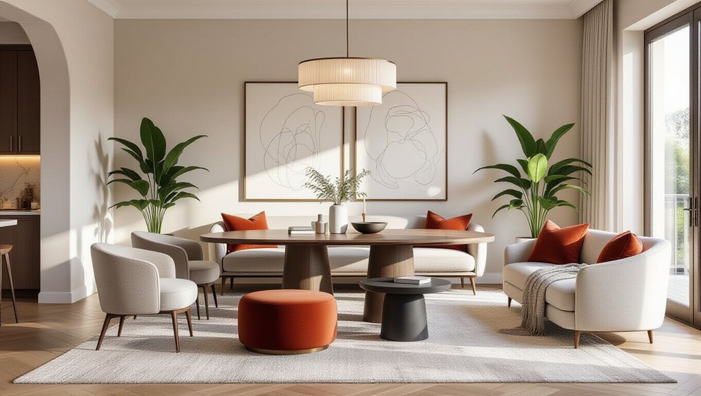 elegant dining and living