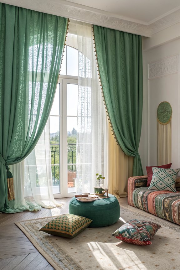 layered curtains for ambiance