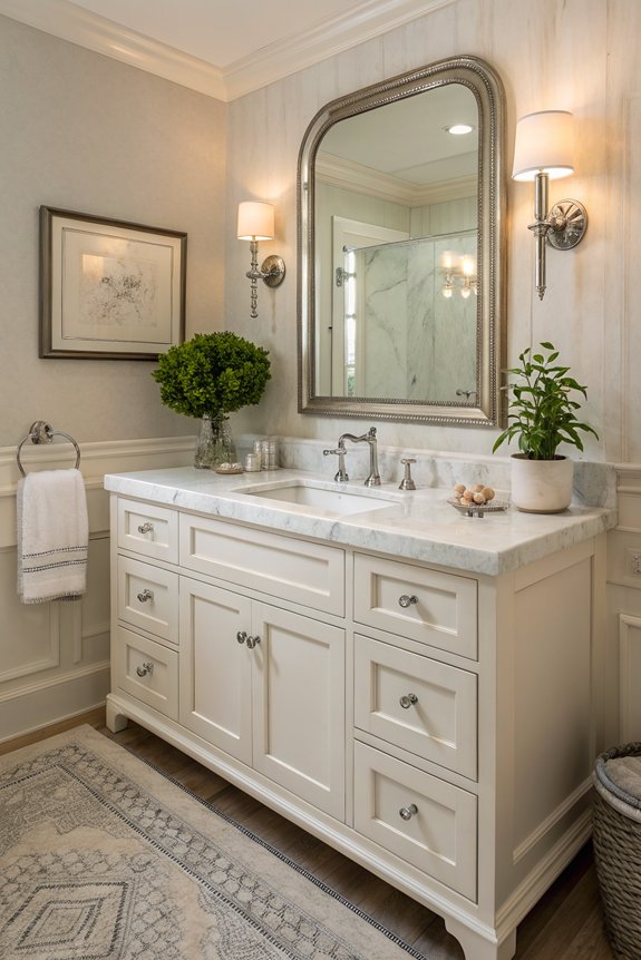 luxurious marble corner vanities