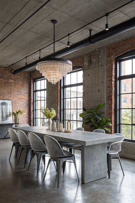 modern industrial gray dining