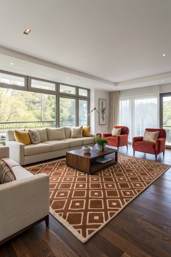 rugs define living spaces