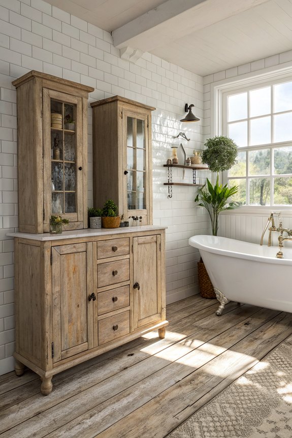 rustic distressed wood cabinets