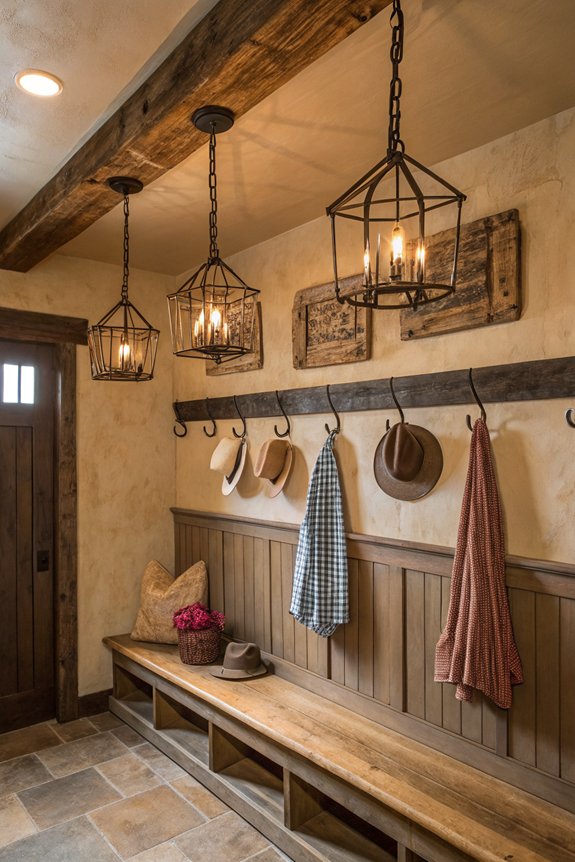 rustic pendant lights enhance ambiance
