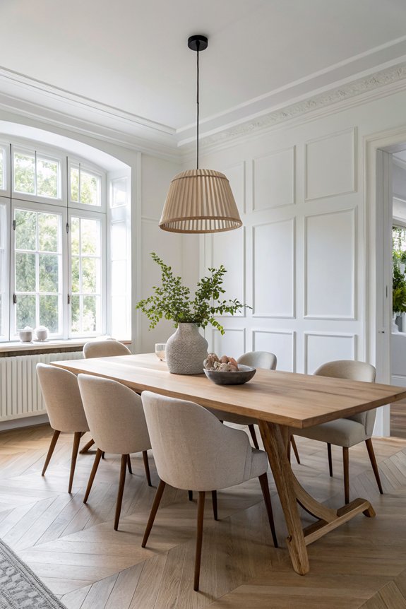 sleek functional minimalist dining