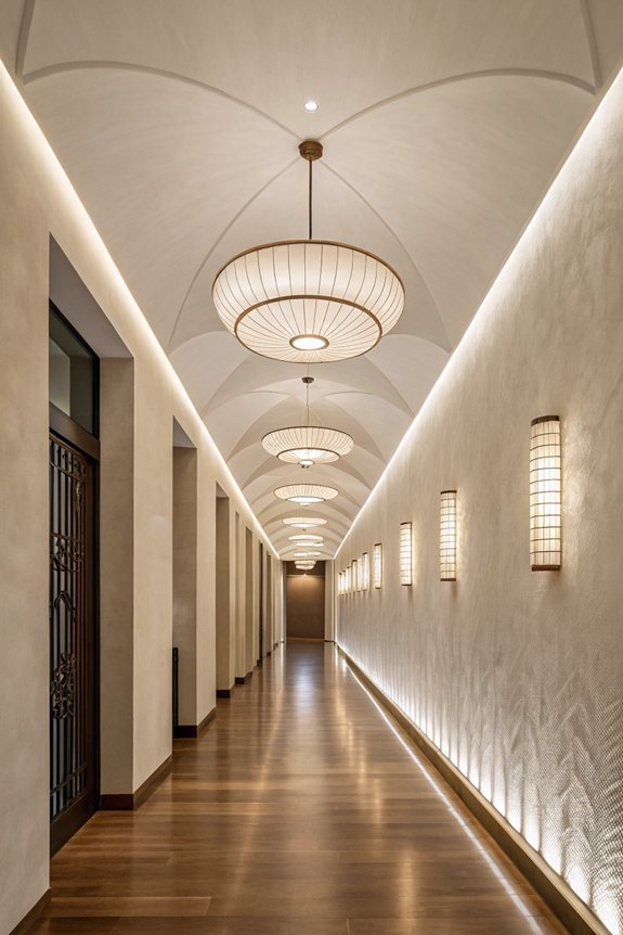 sleek minimalist hallway ceilings