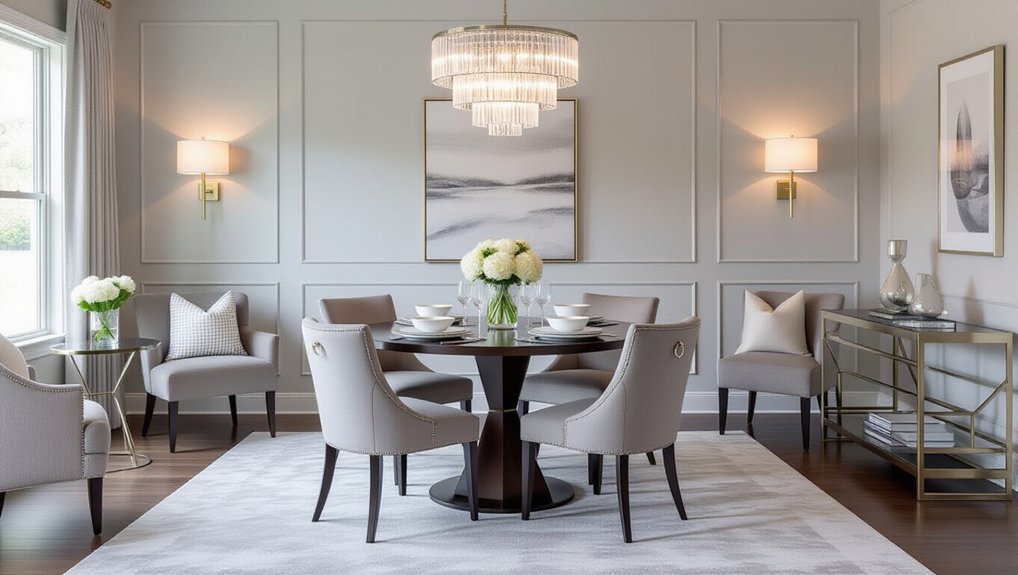 sophisticated gray dining aesthetics