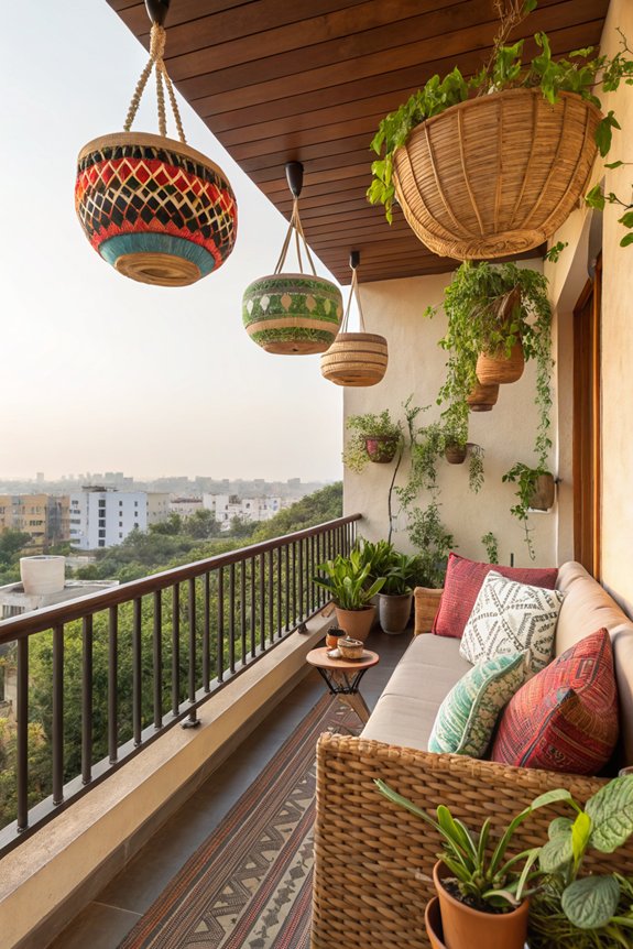 stylish balcony storage baskets