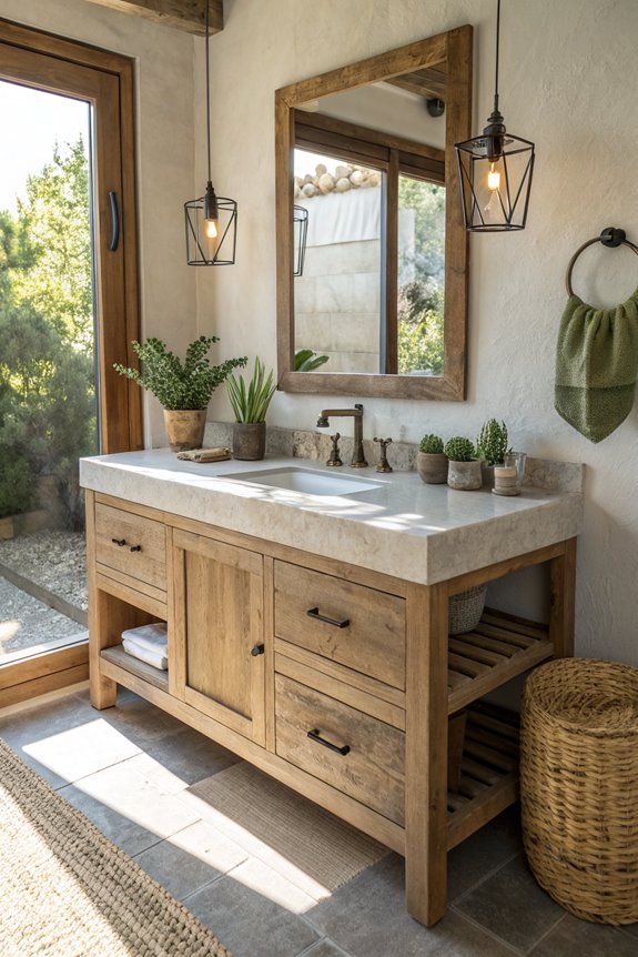 sustainable corner bathroom vanities