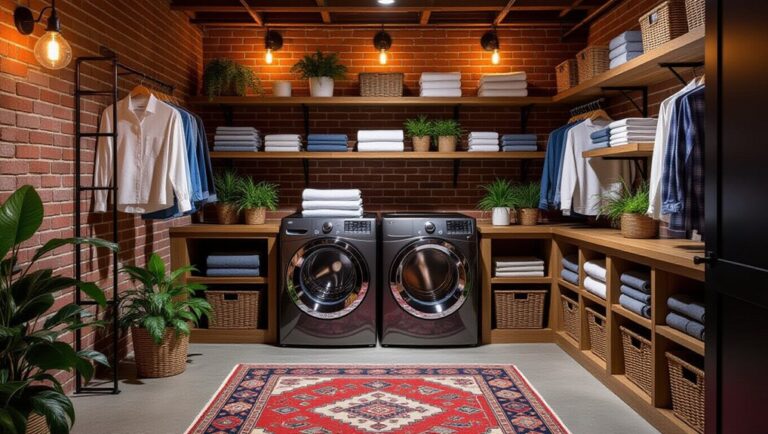 unfinished basement laundry inspiration